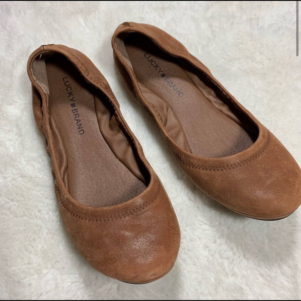 Lucky Brand Cognac Ballet Flats Size 8